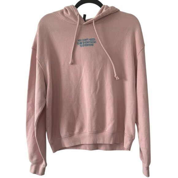 Women's Divided H&M Graphic Embroidered Pink Hoodie Size Medium‎ - Picture 2 of 5